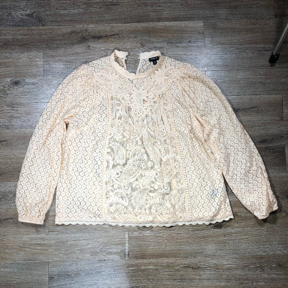 Torrid Cream Lace Blouse